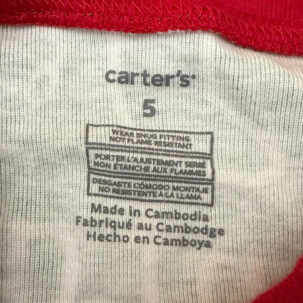 Carter’s Christmas Pajamas Green Red Size 5